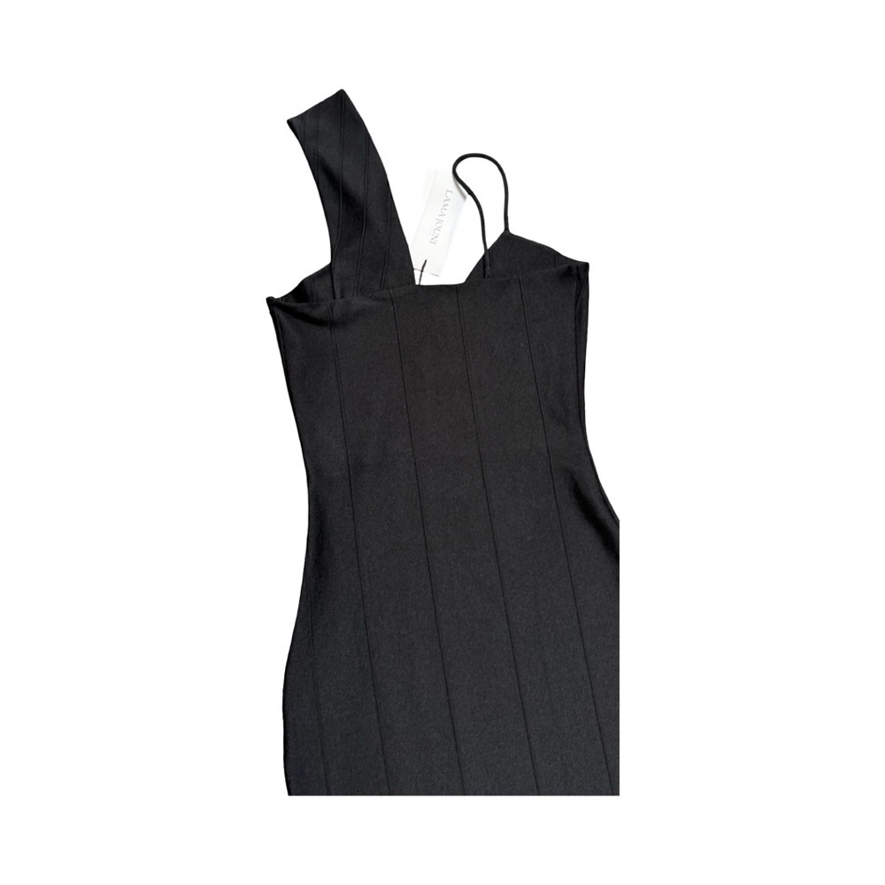 Edgy Cocktail Asymmetrical Black Dress - Picture 9 of 11